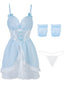 House Of Dasein Fairy Princess Cosplay Sexy Lingerie Women Bowtie Back Dance Stage Costumes - Light Blue - Below 120 Kg