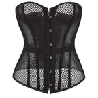 House Of Dasein Transparent Gothic Corset With Thong Plus Size S-6Xl Mesh Net Lingerie Bustier Medium - S