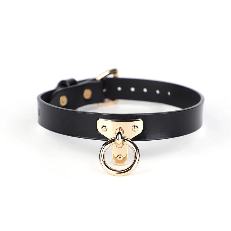 House Of Dasein Blackwolf Bondage Genuine Leather Collar Slave Bed Neck Restraint With Leash Bdsm Erotic Sex Toys For Women Couples Adult Games - Black Collar