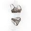 Gathered Sexy Leopard Print Bra And Panty Set For Women Thin Fit Comfortable - Leopard Print - M