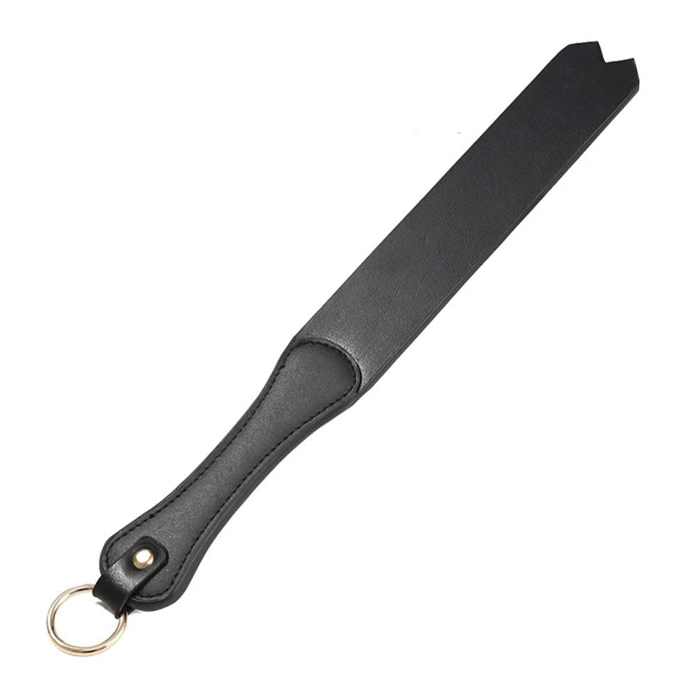 House Of Dasein Pu Leather Paddle Handmade Deluxe Riding Crop Horsewhips Punk Rivet Bat - Black