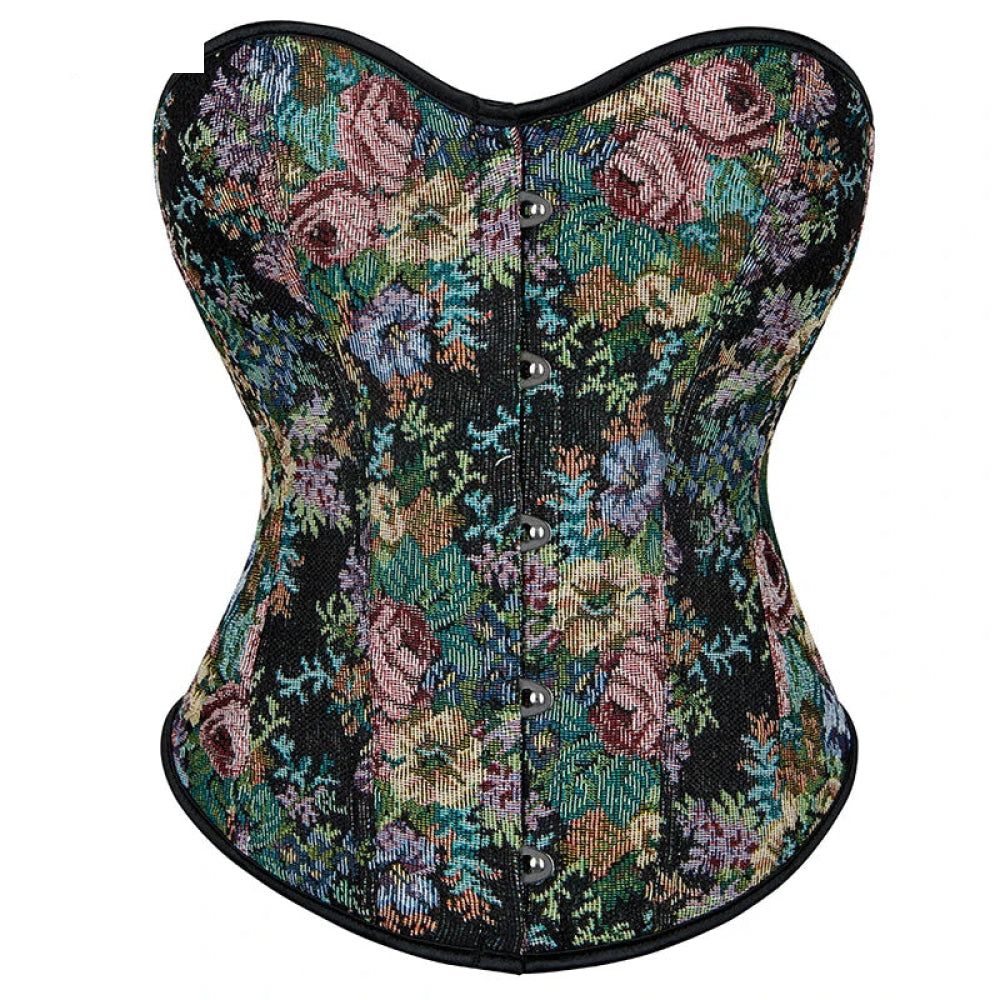 House Of Dasein Floral Print Corselet Plus Size Strapless Corset Top For Women Medium - Xxl