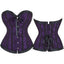 House Of Dasein Floral Lace Up Overbust Corset For Mature Women - Red 4Xl - Purple - S