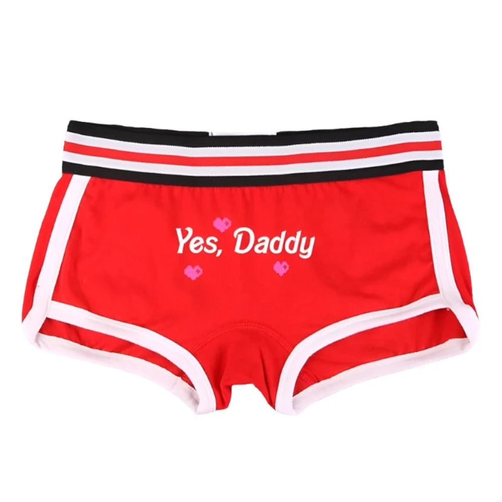 House Of Dasein Yes Daddy Cotton Underwear Boyshorts For Women Comfortable Shorts - Red - L