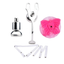 House Of Dasein Strap-Ons Stainless Steel Chastity Cages Inward Pressure Penis Lock Silicone Clit Bdsm Toy - White Belt Red Head