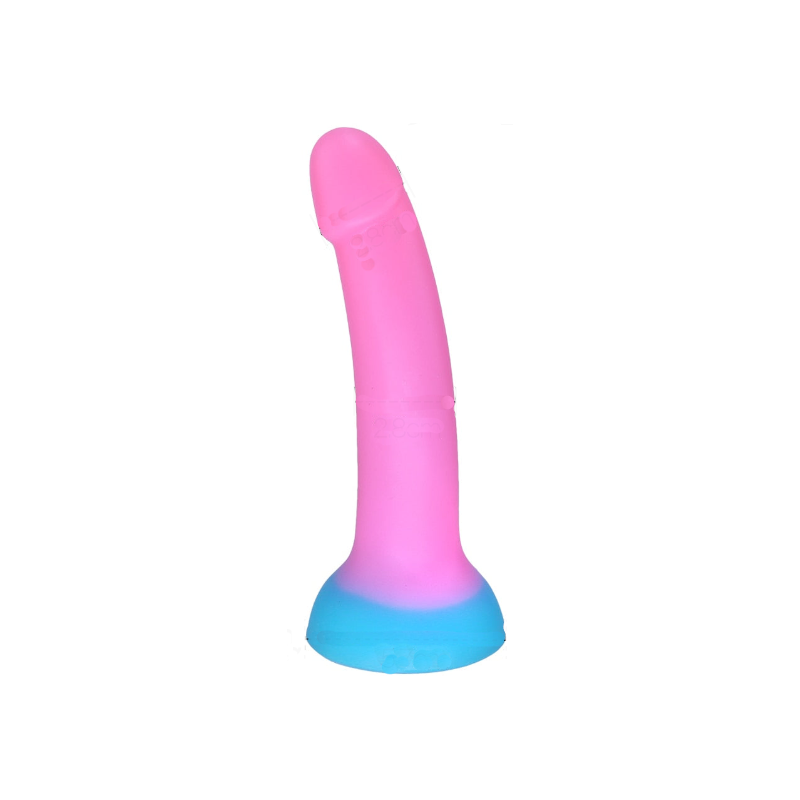 House Of Dasein Soft Flexible Luminous Glowing Suction Cup Dildo For Women Maximum Pleasure Vag - Pink With Blue