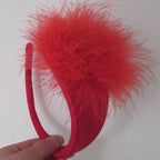 Women Boudoir Red Furry C String Panties Nylon Acrylic All yards