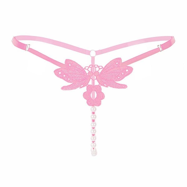 Adjustable Lace Thong Blue Secondary image