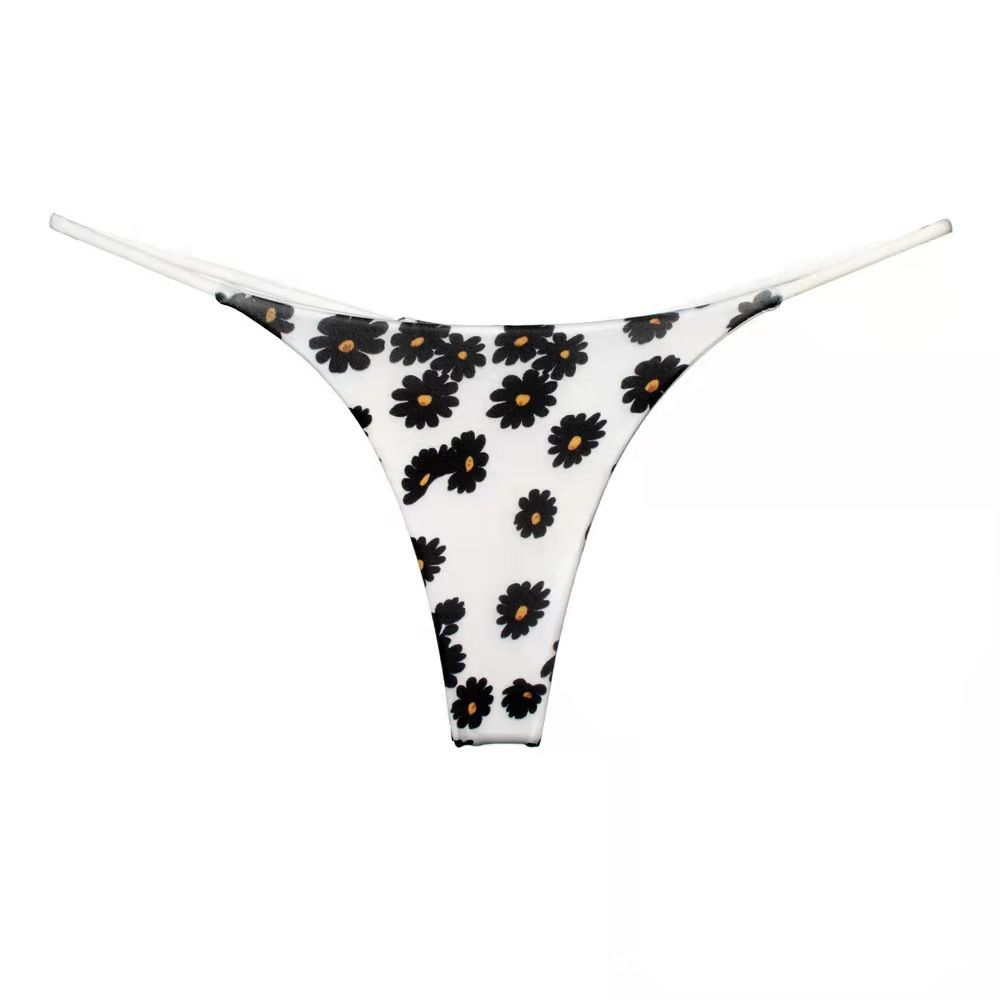 Women Milk Silk Low Waist Bikini Thong Daisy Size: L; Recommended weight (kg): 54 - 61; Waist (cm): 70 - 76; Hip (cm): 90 - 94; Suitable fit: slightly full build