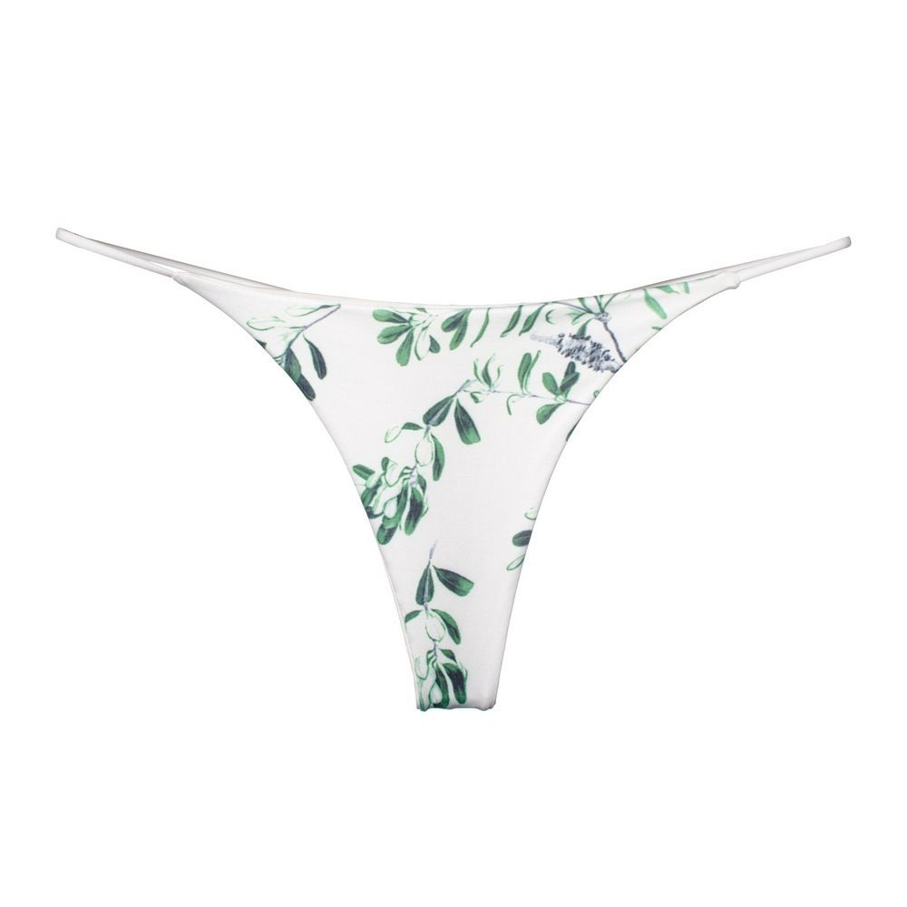 Women Milk Silk Low Waist Bikini Thong Green Leaf Size: L; Recommended weight (kg): 54 - 61; Waist (cm): 70 - 76; Hip (cm): 90 - 94; Suitable fit: slightly full build Main image