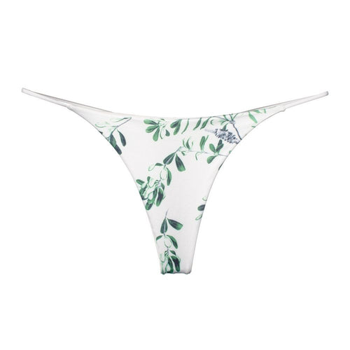 Women Milk Silk Low Waist Bikini Thong Green Leaf Size: L; Recommended weight (kg): 54 - 61; Waist (cm): 70 - 76; Hip (cm): 90 - 94; Suitable fit: slightly full build