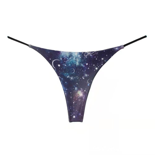 Women Milk Silk Low Waist Bikini Thong Starry sky Size: L; Recommended weight (kg): 54 - 61; Waist (cm): 70 - 76; Hip (cm): 90 - 94; Suitable fit: slightly full build
