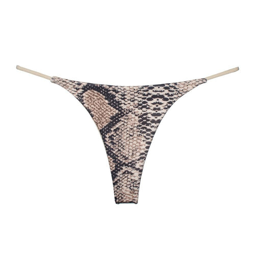 Women Milk Silk Low Waist Bikini Thong Snakeskin Size: M; Recommended weight (kg): 47 - 54; Waist (cm): 64 - 70; Hip (cm): 86 - 90; Suitable fit: regular build