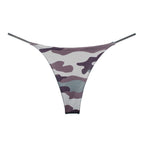 Women Milk Silk Low Waist Bikini Thong Camouflage Size: M; Recommended weight (kg): 47 - 54; Waist (cm): 64 - 70; Hip (cm): 86 - 90; Suitable fit: regular build