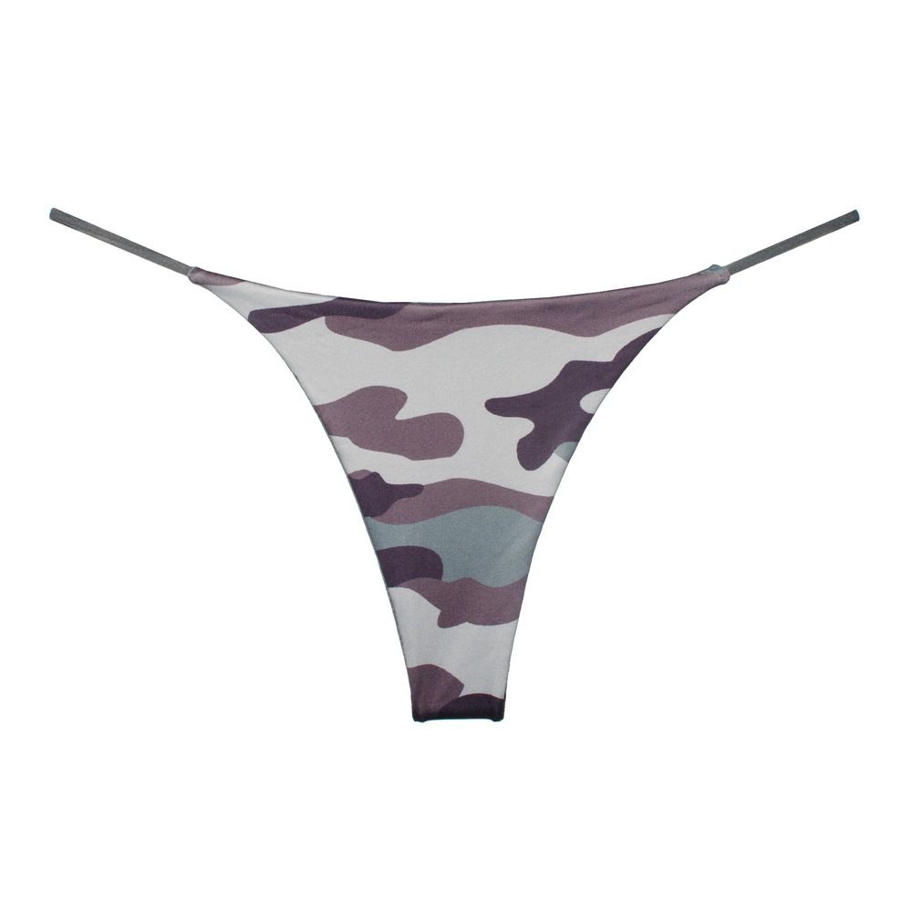 Women Milk Silk Low Waist Bikini Thong Camouflage Size: M; Recommended weight (kg): 47 - 54; Waist (cm): 64 - 70; Hip (cm): 86 - 90; Suitable fit: regular build
