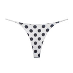 Women Milk Silk Low Waist Bikini Thong White black dot Size: L; Recommended weight (kg): 54 - 61; Waist (cm): 70 - 76; Hip (cm): 90 - 94; Suitable fit: slightly full build