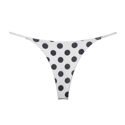 Women Milk Silk Low Waist Bikini Thong White black dot Size: L; Recommended weight (kg): 54 - 61; Waist (cm): 70 - 76; Hip (cm): 90 - 94; Suitable fit: slightly full build