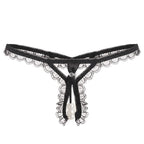 FanTing Nylon Open Crotch G-string Women Underwear Black Free size