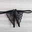 Yunfangyan Lace T Panties Bow Crotch Free Nylon Black [single bow]] Average size [40.00 kg-60.00 kg] without packaging