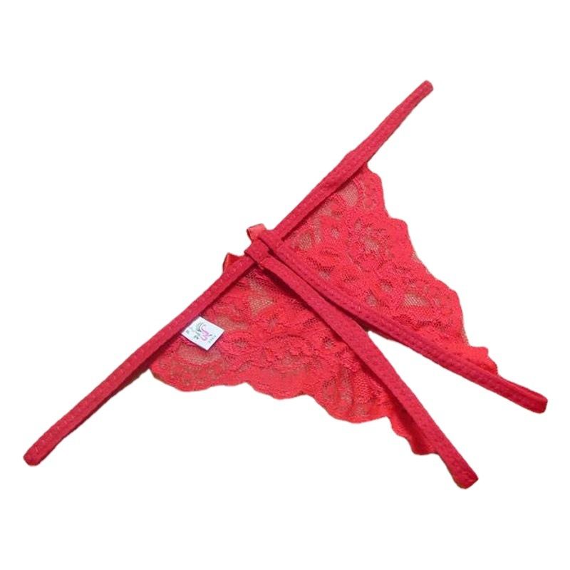 Yunfangyan Lace T Panties Bow Crotch Free Nylon Purple [single bow]] Average size [40.00 kg-60.00 kg] without packaging