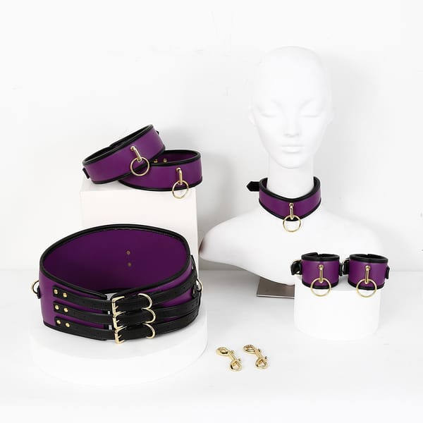 Elosung Adjustable PU Leather Bondage Restraint Set Red Elosung