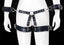 Adjustable PU Leather X-Harness Restraint Set with Cuffs - Playful Bondage Accessory(Brilliant leather blue)