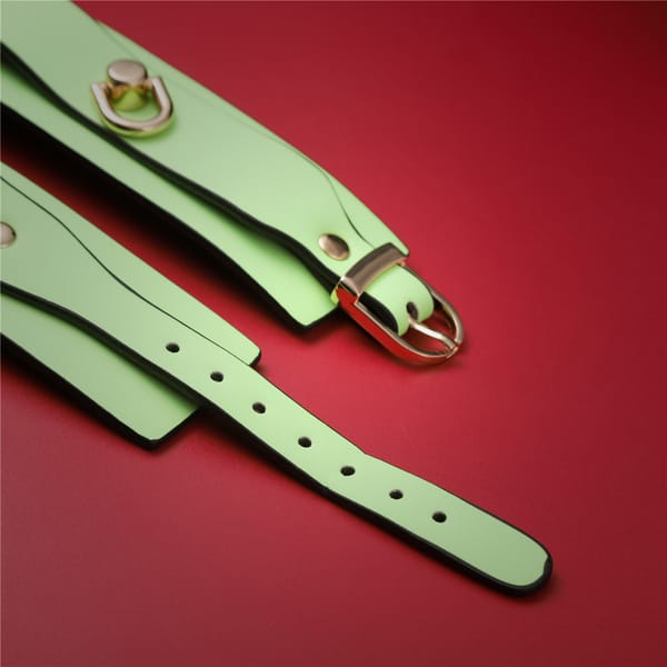 Elosung Adjustable PU Leather Wrist & Ankle Bondage Cuff Luminous Orange Elosung