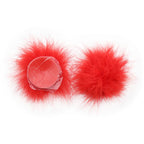 Elosung Lace & Feather Playful Lingerie Accessory Set Red Elosung