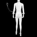 Full Body PU Leather Bondage Restraint Set with Collar, Leash, Cuffs & Harness - Adjustable Adult Play(White)