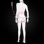 Full Body PU Leather Bondage Restraint Set with Collar, Leash, Cuffs & Harness - Adjustable Adult Play(Pink)