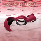 Elosung Dual Motor Rechargeable Couples Vibrating Ring Silicone Red Elosung