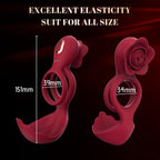 Elosung Dual Motor Rechargeable Couples Vibrating Ring Silicone Red Elosung