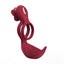 Elosung Dual Motor Rechargeable Couples Vibrating Ring Silicone Red Elosung