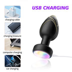 Elosung LED Vibrating Anal Plug With Wireless Remote Silicone Red Elosung