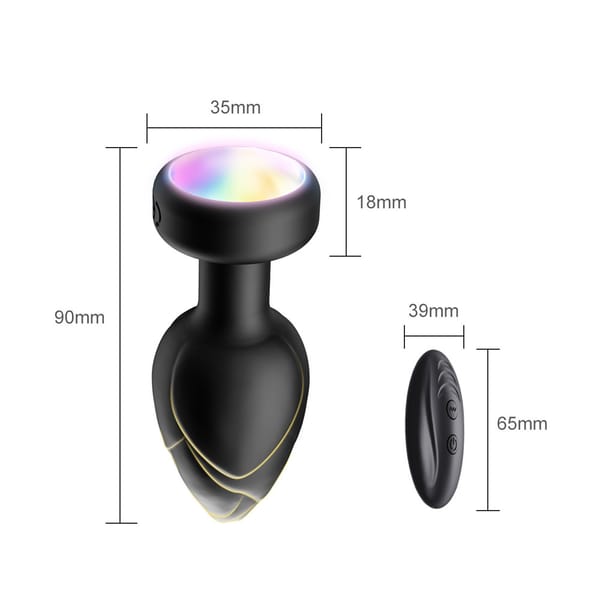 Elosung LED Vibrating Anal Plug With Wireless Remote Silicone Red Elosung
