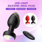 Elosung LED Vibrating Anal Plug With Wireless Remote Silicone Red Elosung