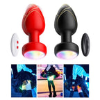 Elosung LED Vibrating Anal Plug With Wireless Remote Silicone Red Elosung