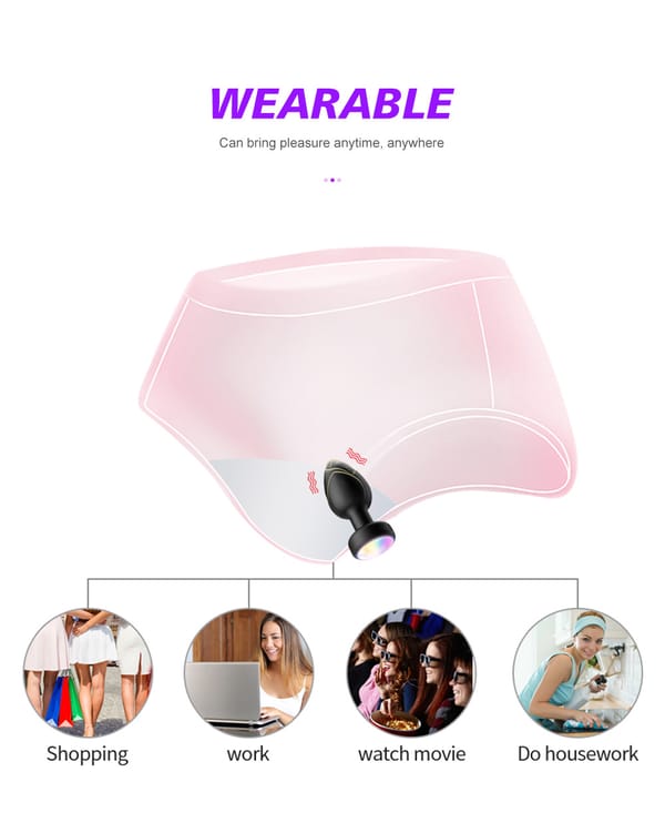 Elosung LED Vibrating Anal Plug With Wireless Remote Silicone Red Elosung