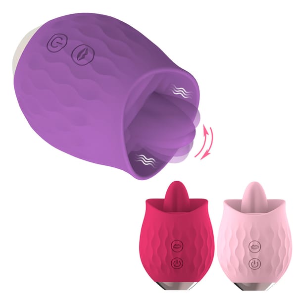 Elosung Rosebud Tongue Vibrator Clitoral & G Spot Stimulator Pink Elosung Main image