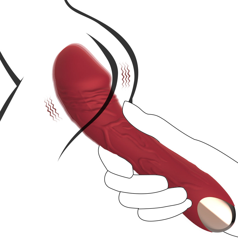 Dark Red Intense Pleasure G-Spot Vibrator - 20 Speed Rechargeable Silicone Wand with Magnetic Charging Main image