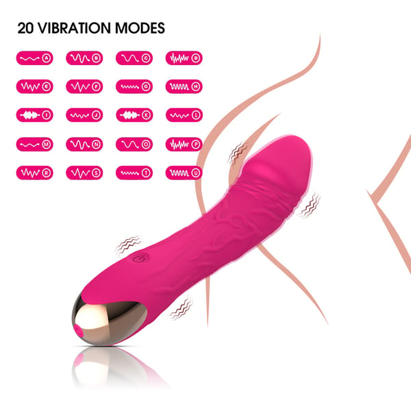 Elosung Rechargeable Silicone G Spot Wand Vibrator 20 Speed Magnetic Charging Dark Red Secondary image