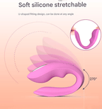 Elosung BlissLink U Shaped Wearable Couples Vibrator With Remote Purple Elosung