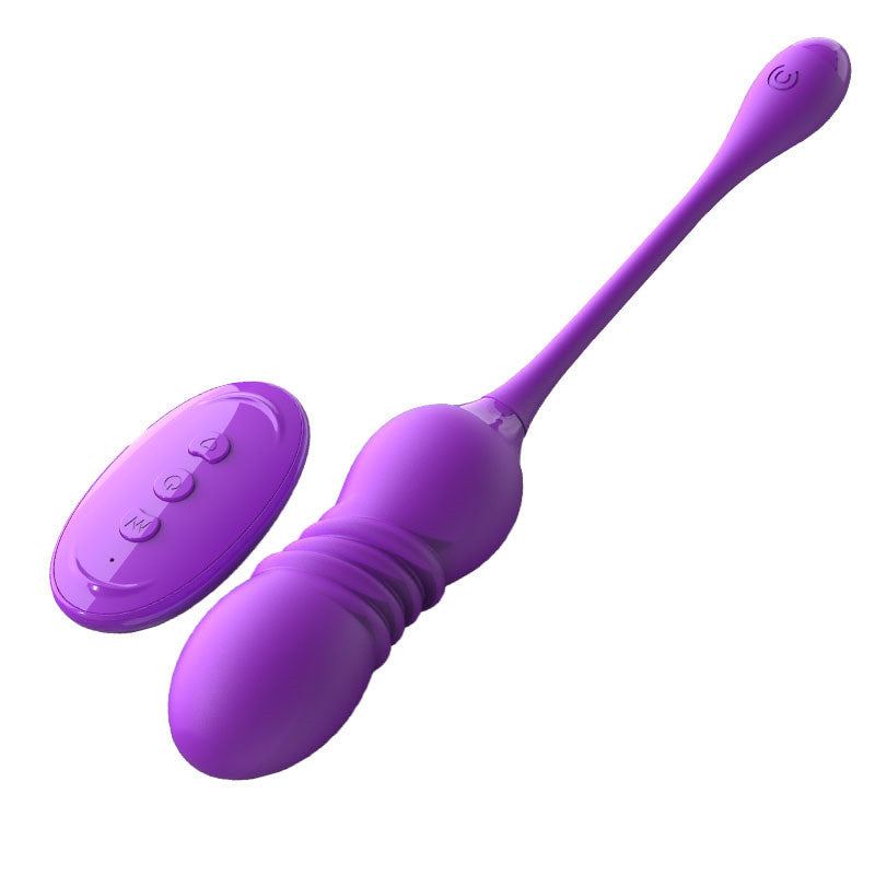 Purple  ThrustWave Remote Control Vibrating & Telescopic Pleasure Egg - 12 Vibe & 3 Thrust Modes, Wearable Fun Main image