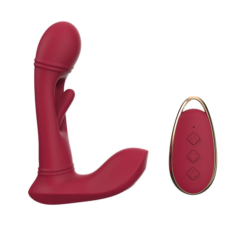 Red  Wearable Vibrating Stimulator with Remote - Dual-Action Couples' Toy Main image