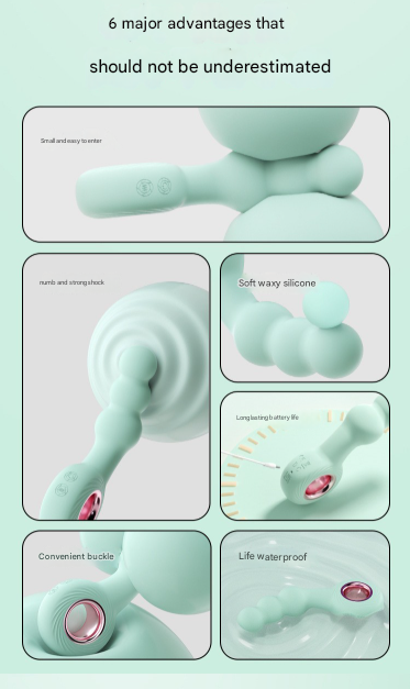 Elosung Handheld Vibrating G Spot & Prostate Massager With Beads Black Elosung