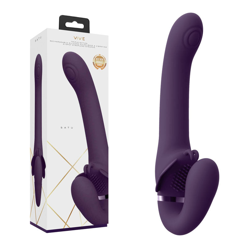 Vive SATU USB Rechargeable Strapless Strap-On 23 cm Purple