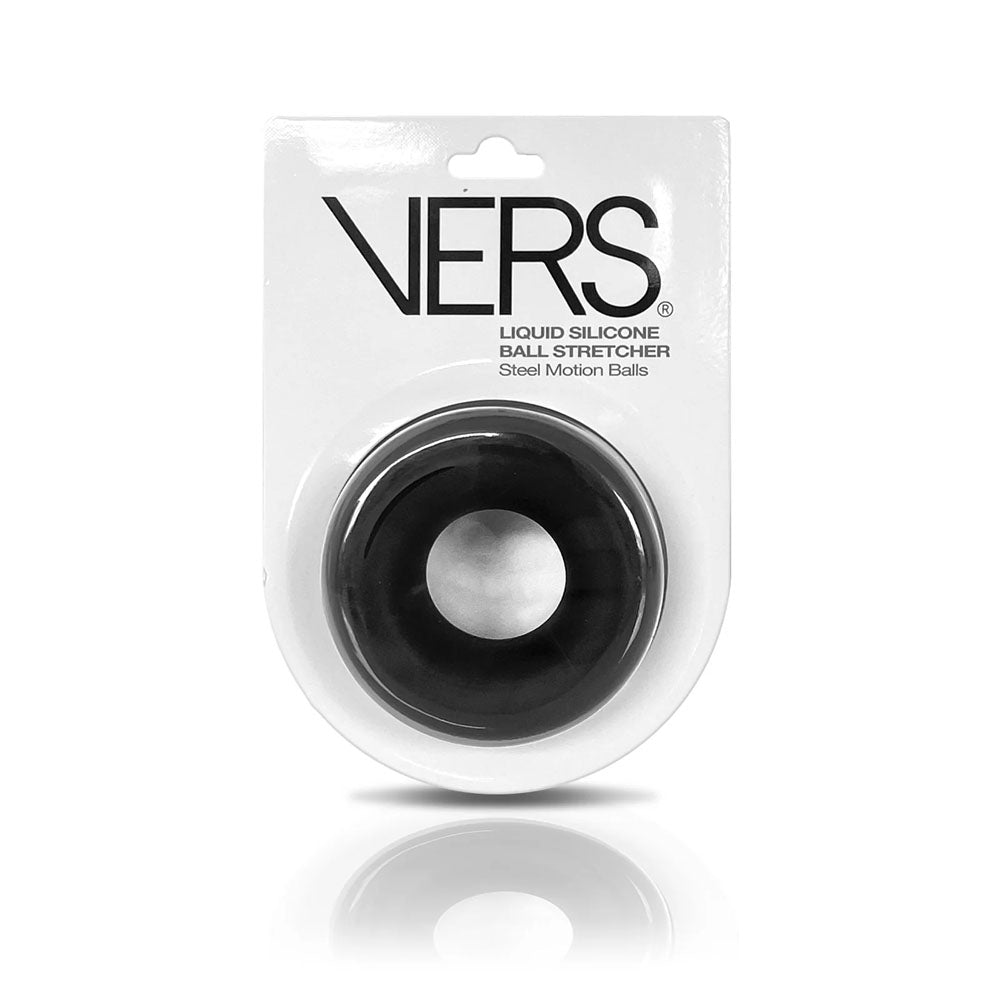 C1 Releasing VERS Liquid Silicone Ball Stretcher Ring With Steel Motion Balls Black C1 Releasing