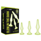 WhipSmart Glow In The Dark Anal Training Kit Dark Butt Plugs Set Of 3 Sizes WhipSmart
