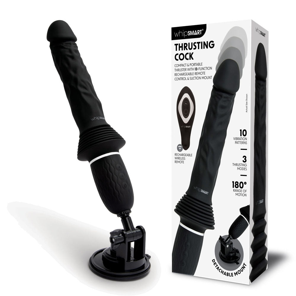 WhipSmart Thrusting Cock USB Rechargeable Thrusting Vibrator With Suction Mount WhipSmart