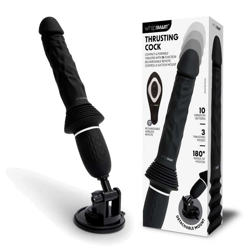 WhipSmart Thrusting Cock USB Rechargeable Thrusting Vibrator With Suction Mount